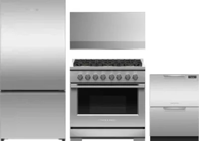 4 Piece Package Includes Refrigerator, Range, Hood And Dishwasher